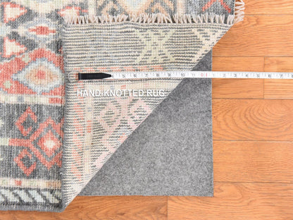 Tribal & Geometric hand-knotted wool rug in Gray, 6'1" x 9'2" — SKU O078686 (view 7)
