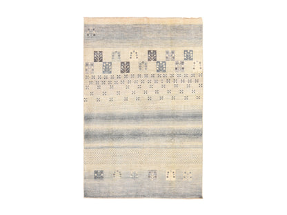 Ivory 5'10" x 8'6" Tribal & Geometric Hand knotted Wool Rug - Sku: O078687