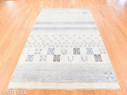 Ivory 5'10" x 8'6" Tribal & Geometric Hand knotted Wool Rug - Sku: O078687