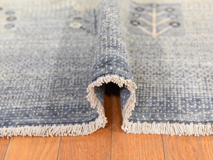 Ivory 5'10" x 8'6" Tribal & Geometric Hand knotted Wool Rug - Sku: O078687