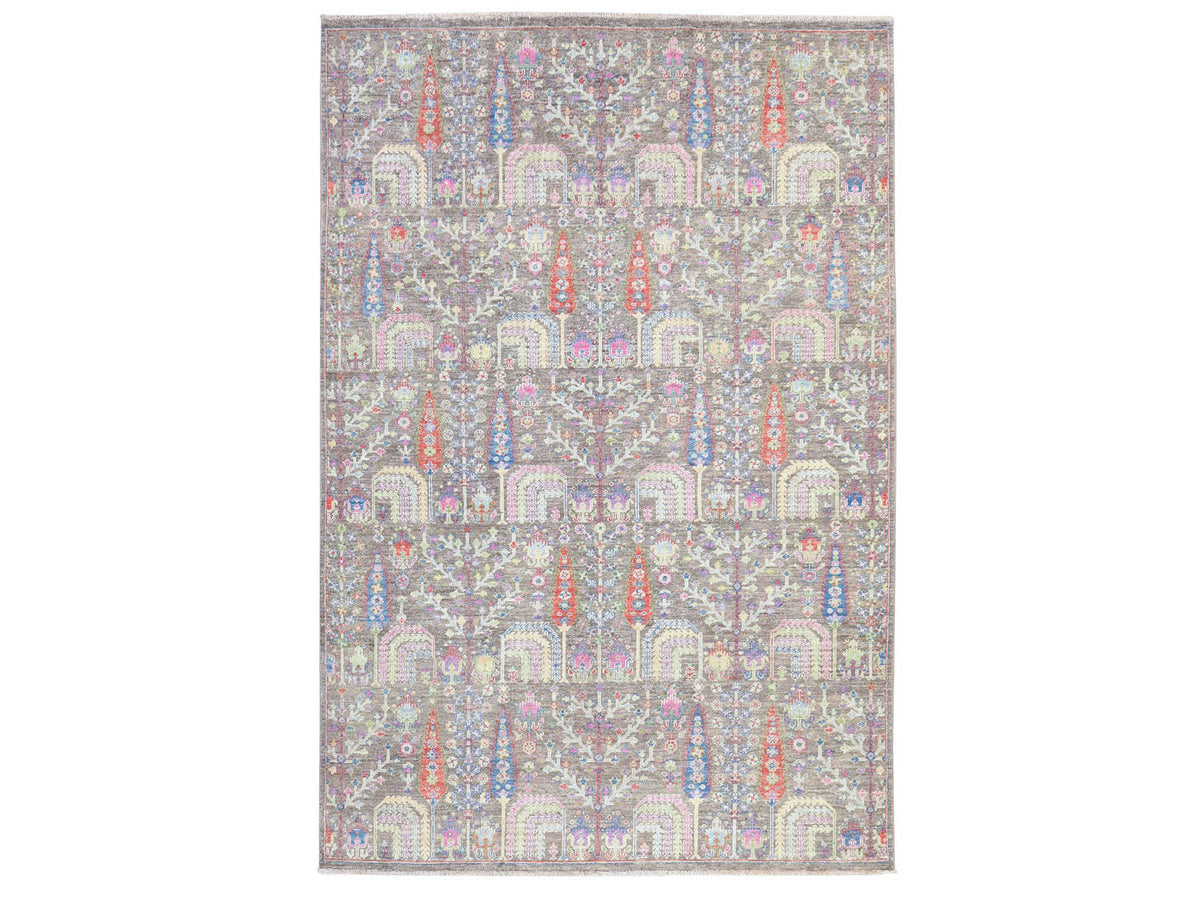 Transitional hand-knotted wool rug in Brown, 6' x 8'10" — SKU O078688