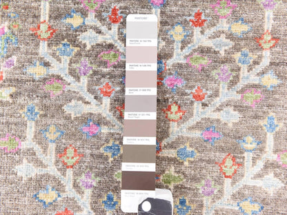 Brown 6'0" x 8'10" Transitional Hand knotted Wool Rug - Sku: O078688