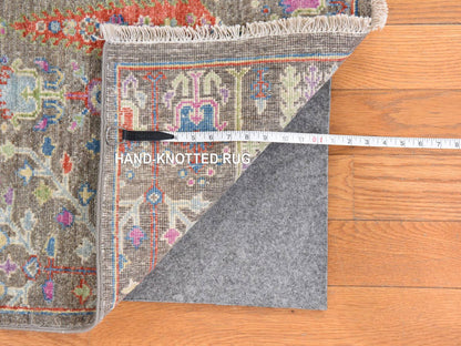 Brown 6'0" x 8'10" Transitional Hand knotted Wool Rug - Sku: O078688