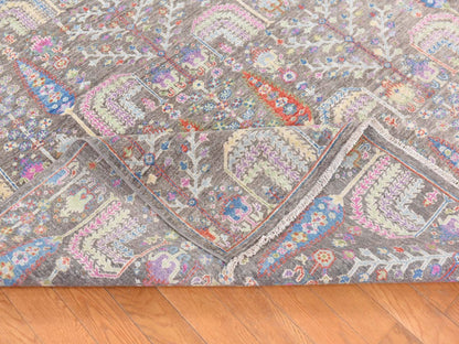 Brown 6'0" x 8'10" Transitional Hand knotted Wool Rug - Sku: O078688