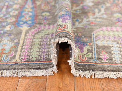 Brown 6'0" x 8'10" Transitional Hand knotted Wool Rug - Sku: O078688