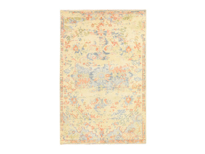 Heriz Tribal & Geometric hand-knotted wool rug in Ivory & Orange, 5'9" x 9' — SKU O078689