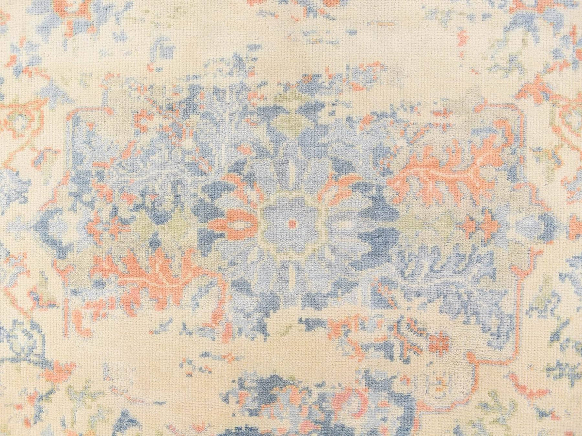 Heriz Tribal & Geometric hand-knotted wool rug in Ivory & Orange, 5'9" x 9' — SKU O078689 (view 5)