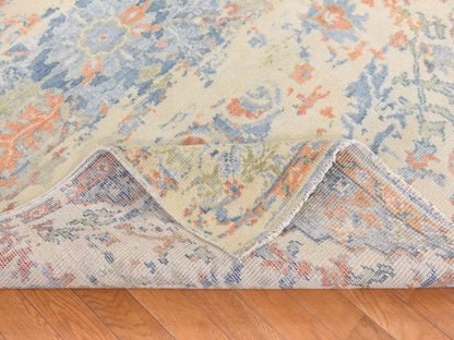 Heriz Tribal & Geometric hand-knotted wool rug in Ivory & Orange, 5'9" x 9' — SKU O078689 (view 8)