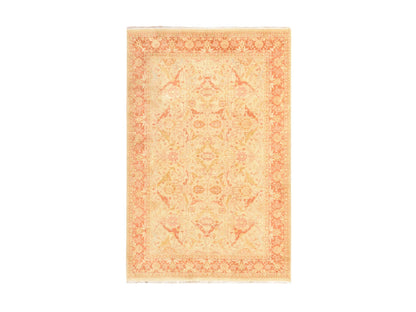Beige 6'0" x 9'4" Oushak And Peshawar Hand knotted Wool Rug - Sku: O078690