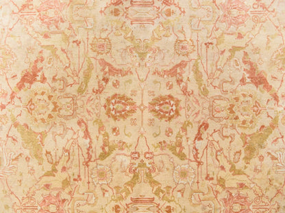 Beige 6'0" x 9'4" Oushak And Peshawar Hand knotted Wool Rug - Sku: O078690