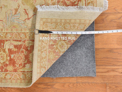Beige 6'0" x 9'4" Oushak And Peshawar Hand knotted Wool Rug - Sku: O078690
