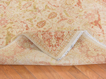 Beige 6'0" x 9'4" Oushak And Peshawar Hand knotted Wool Rug - Sku: O078690