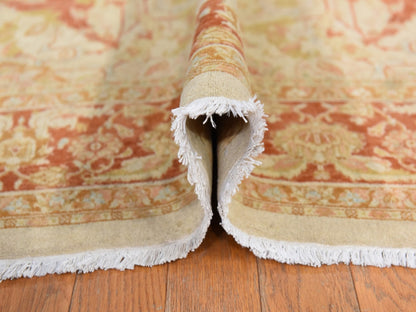 Beige 6'0" x 9'4" Oushak And Peshawar Hand knotted Wool Rug - Sku: O078690