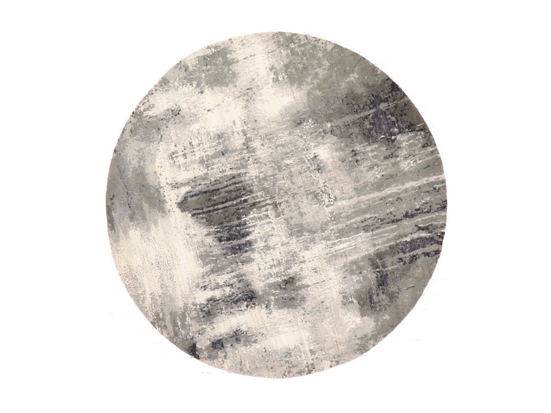 Ivory 6'2" x 6'2" Modern and Contemporary Hand knotted Wool/Silk Rug - Sku: O078691