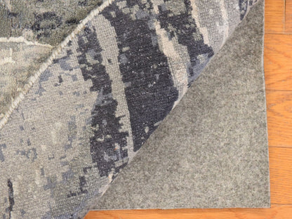 Ivory 6'2" x 6'2" Modern / Contemporary Hand knotted Wool/Silk Rug - Sku: O078691
