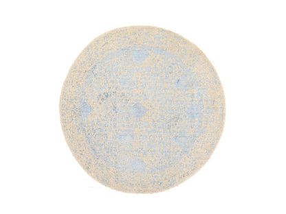 Beige 5'9" x 5'9" Modern and Contemporary Handloom Wool/Silk Rug - Sku: O078692