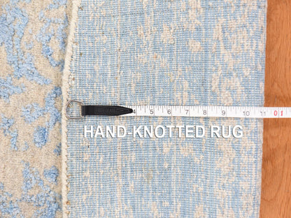 Beige 5'9" x 5'9" Modern and Contemporary Handloom Wool/Silk Rug - Sku: O078692