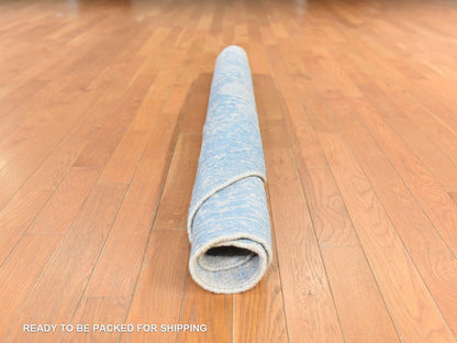 Beige 5'9" x 5'9" Modern and Contemporary Handloom Wool/Silk Rug - Sku: O078692
