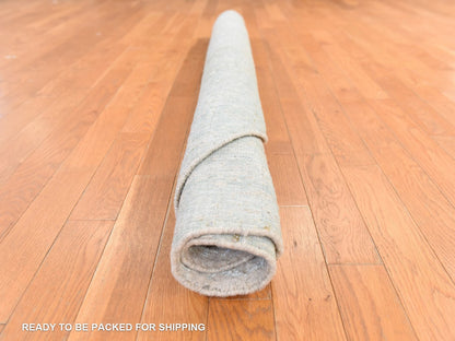 Beige 5'10" x 5'10" Transitional Handloom Wool/Silk Rug - Sku: O078693