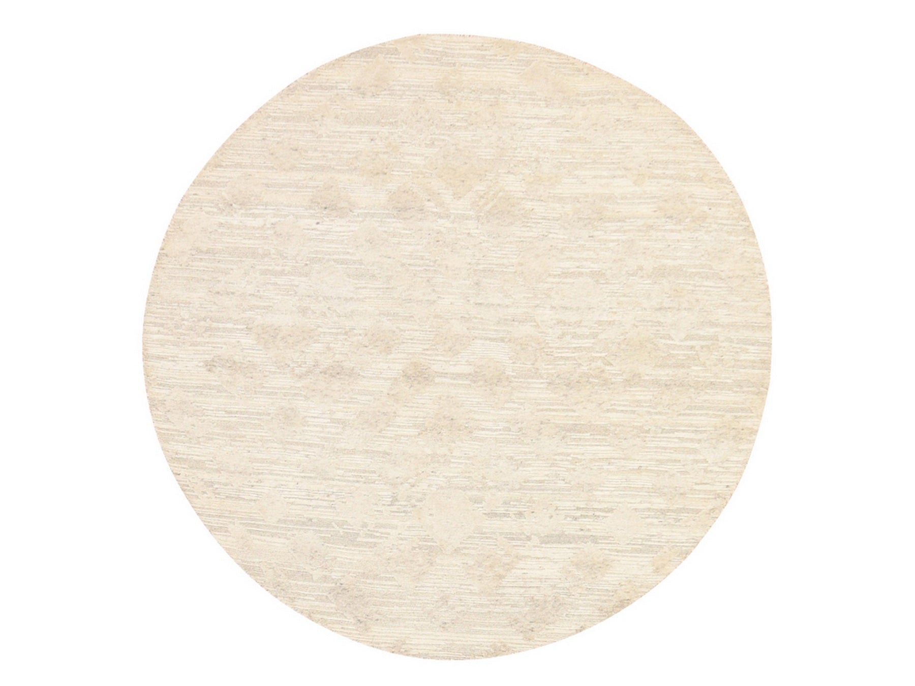 Ivory 6'0" x 6'0" Modern and Contemporary Hand knotted Wool Rug - Sku: O078695