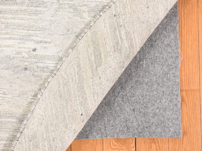 Ivory 6'0" x 6'0" Modern and Contemporary Hand knotted Wool Rug - Sku: O078695