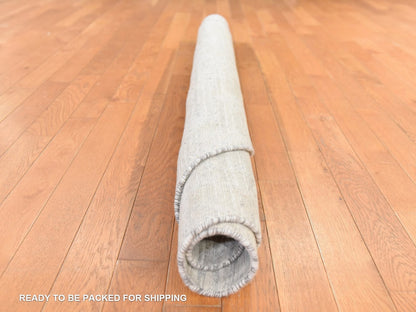 Ivory 6'0" x 6'0" Modern and Contemporary Hand knotted Wool Rug - Sku: O078695