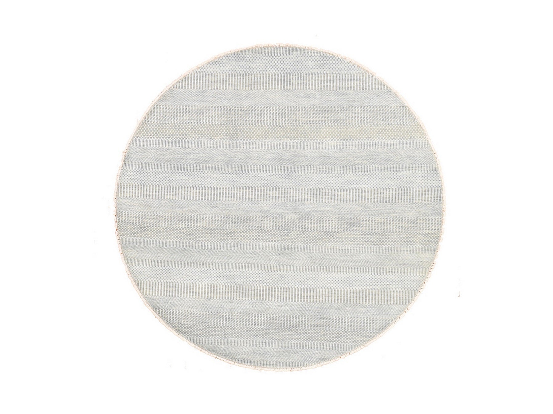Grey 6'0" x 6'0" Modern and Contemporary Hand knotted Wool/Silk Rug - Sku: O078696