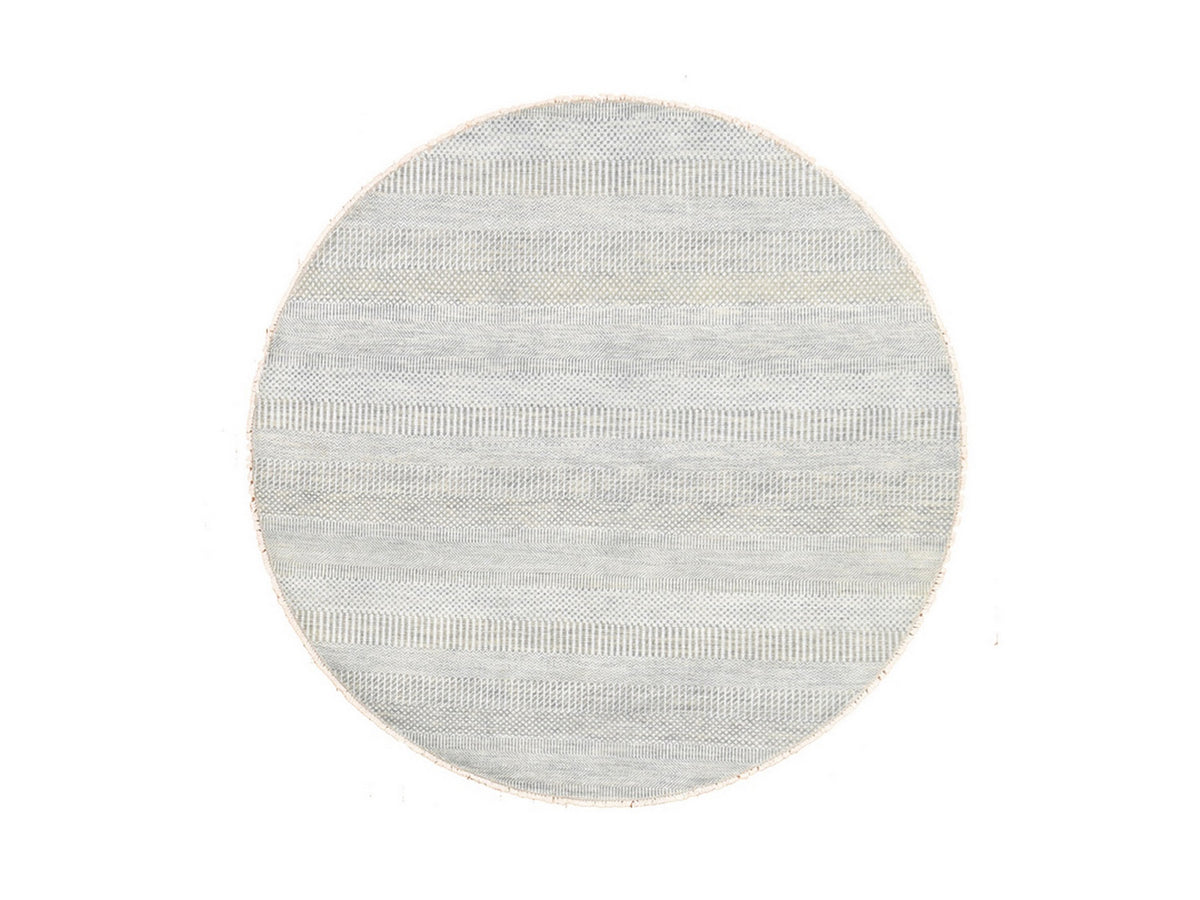 Modern / Contemporary hand-knotted wool/silk rug in Gray, 6' x 6' — SKU O078696