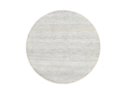 Modern / Contemporary hand-knotted wool/silk rug in Gray, 6' x 6' — SKU O078696