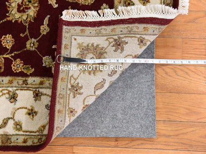Rajasthan Rajasthan hand-knotted wool/silk rug in Red & Ivory, 4' x 6' — SKU O078697 (view 5)