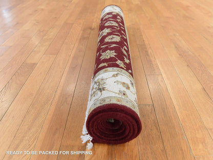 Rajasthan Rajasthan hand-knotted wool/silk rug in Red & Ivory, 4' x 6' — SKU O078697 (view 8)