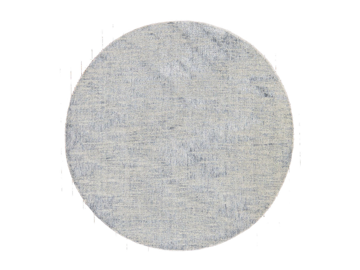Modern / Contemporary hand-knotted wool/silk rug in Gray, 5'9" x 5'9" — SKU O078700