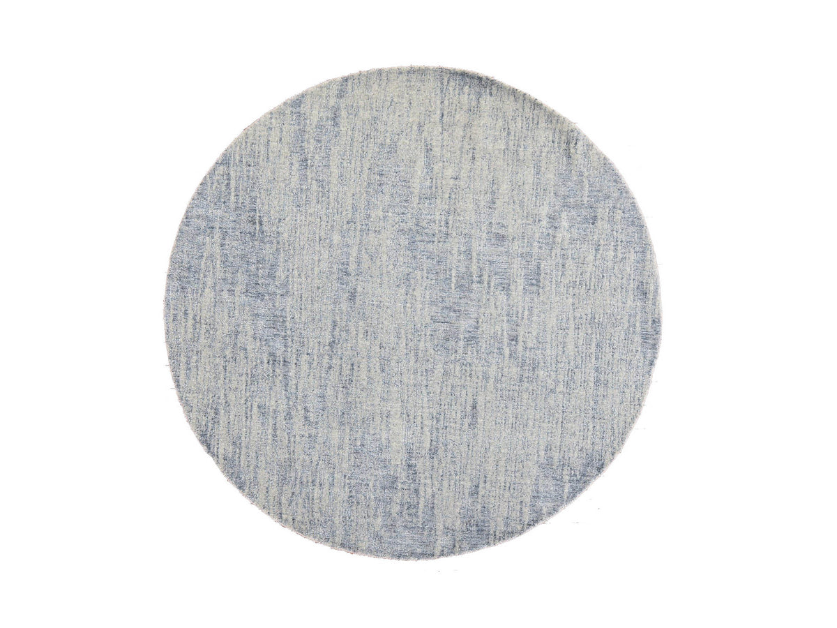 Modern / Contemporary hand-knotted wool/art silk rug in Gray, 5'9" x 5'9" — SKU O078701