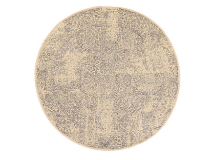 Grey 5'10" x 5'10" Modern and Contemporary Handloom Wool/Silk Rug - Sku: O078704