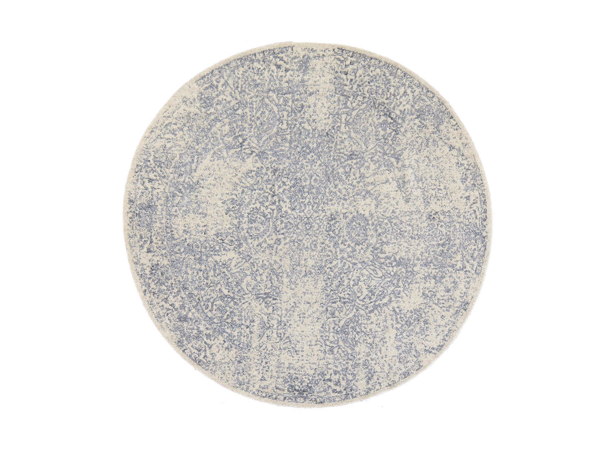 Modern / Contemporary hand-knotted wool/silk rug in Gray, 5'10" x 5'10" — SKU O078704