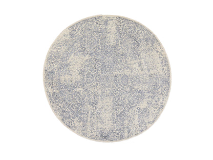 Modern / Contemporary hand-knotted wool/silk rug in Gray, 5'10" x 5'10" — SKU O078704
