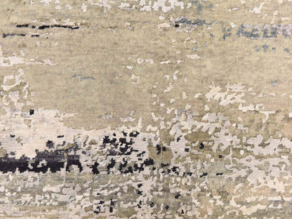 Modern / Contemporary hand-knotted wool/silk rug in Gray, 6' x 6' — SKU O078706 (view 4)