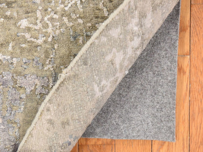 Modern / Contemporary hand-knotted wool/silk rug in Gray, 6' x 6' — SKU O078706 (view 7)
