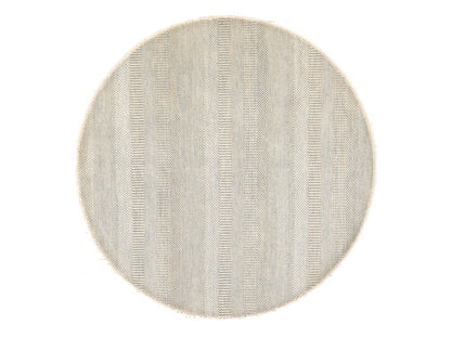 Modern / Contemporary hand-knotted wool/silk rug in Gray, 6' x 6' — SKU O078708