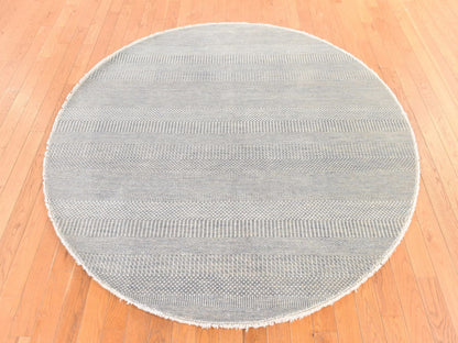Modern / Contemporary hand-knotted wool/silk rug in Gray, 6' x 6' — SKU O078708 (view 2)