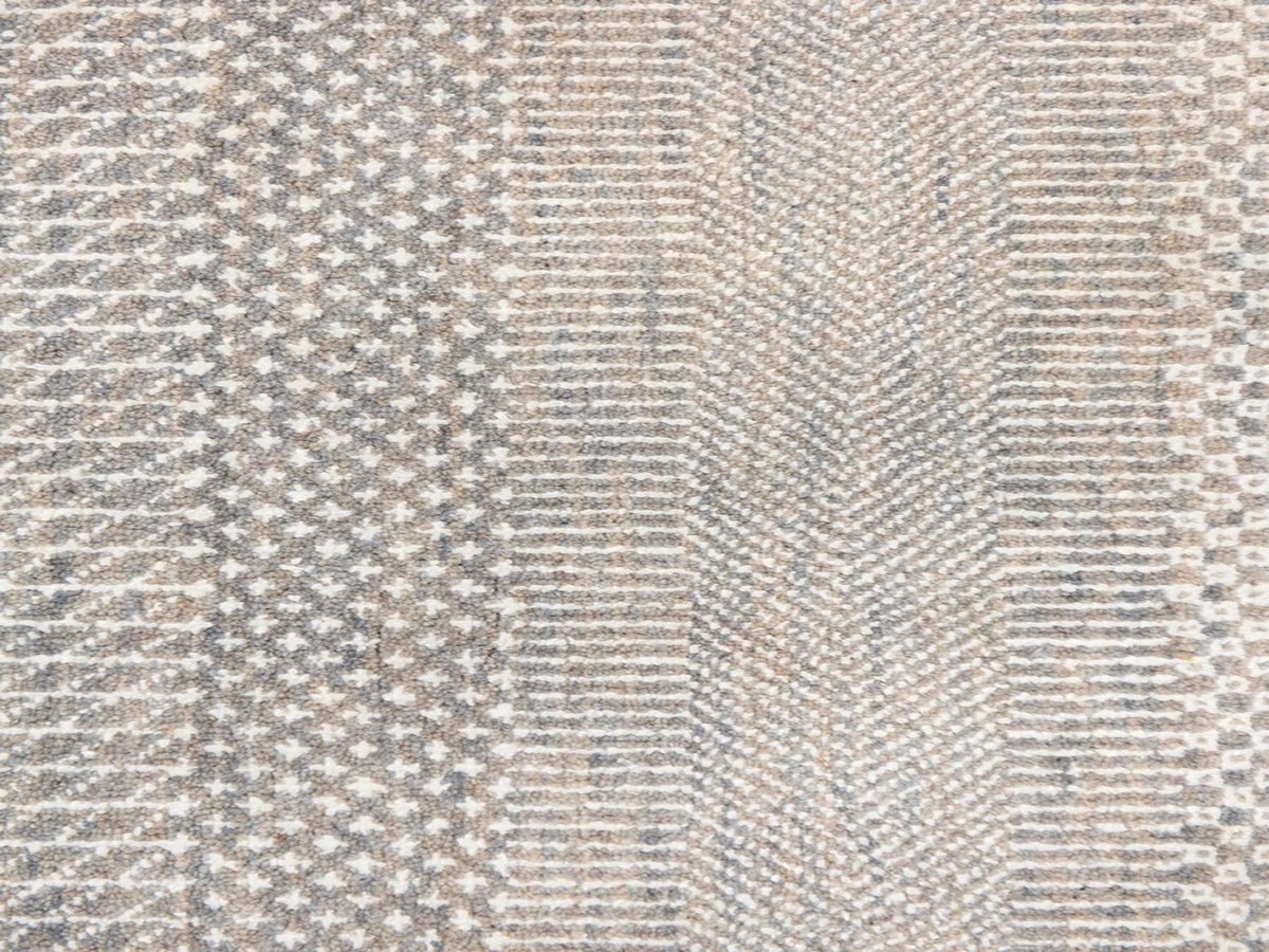 Modern / Contemporary hand-knotted wool/silk rug in Gray, 6' x 6' — SKU O078708 (view 4)