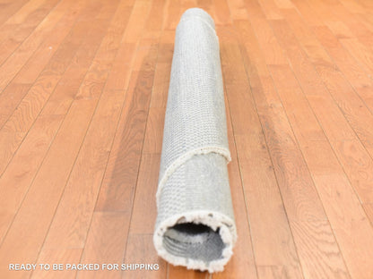 Modern / Contemporary hand-knotted wool/silk rug in Gray, 6' x 6' — SKU O078708 (view 9)