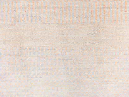 Modern / Contemporary hand-knotted wool/silk rug in Orange, 6' x 6' — SKU O078709 (view 4)