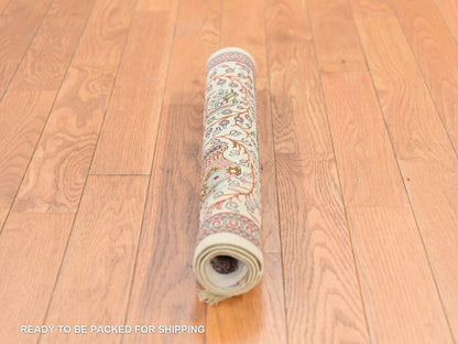 Brown 1'10" x 2'6" Silk Hand knotted Wool Rug - Sku: O078714