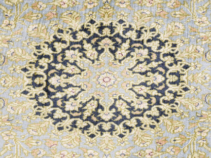 Green 1'8" x 2'4" Fine Oriental Hand knotted Silk Rug - Sku: O078716