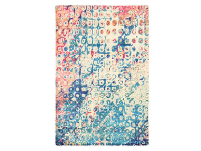 Blue 4'0" x 6'1" Transitional Hand knotted Silk Rug - Sku: O078717