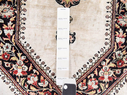 Ivory 3'3" x 5'0" Fine Oriental Hand knotted Silk Rug - Sku: O078719
