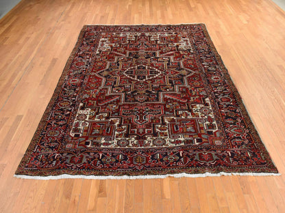 Red 9'2" x 11'0" Heriz Hand knotted Wool Rug - Sku: O078721