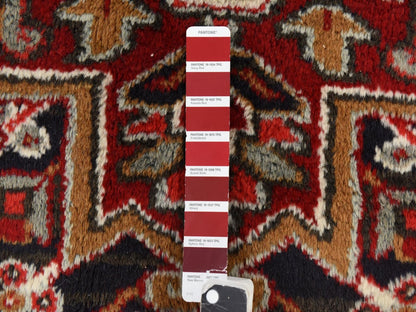 Red 9'2" x 11'0" Heriz Hand knotted Wool Rug - Sku: O078721