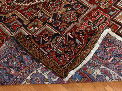 Red 9'2" x 11'0" Heriz Hand knotted Wool Rug - Sku: O078721